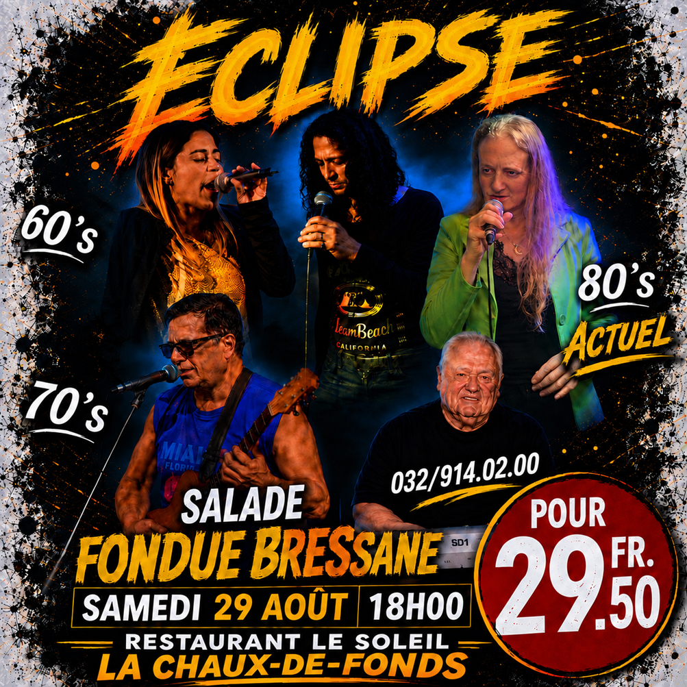 Affiche du concert Eclipse au restaurant du Soleil